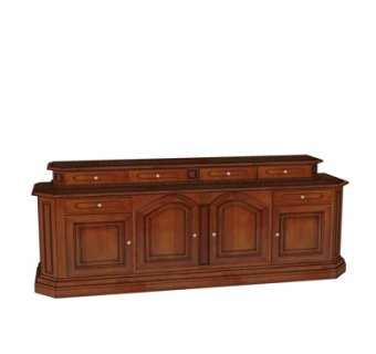 美式实木边柜su模型