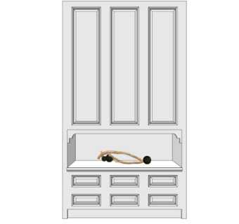 现代实木玄关衣柜鞋柜su模型