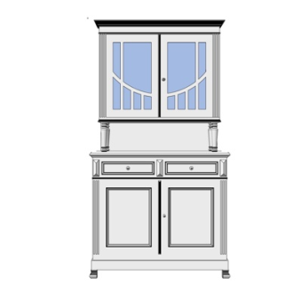 简欧实木边柜su模型