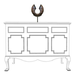 简欧实木边柜su模型