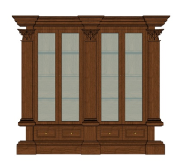 简欧实木装饰柜su模型