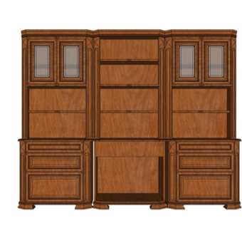 美式实木装饰柜su模型