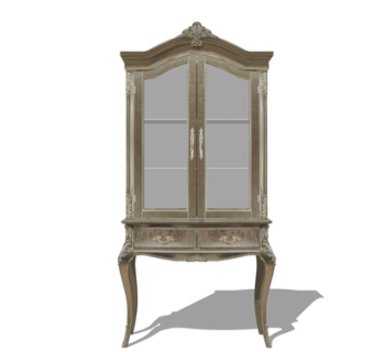 欧式实木装饰柜su模型