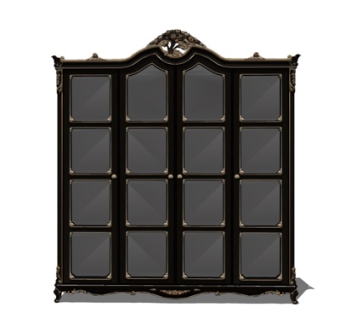 欧式实木装饰柜su模型