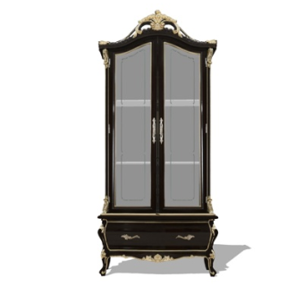 欧式实木装饰柜su模型