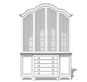 简欧实木装饰柜su模型