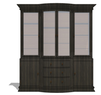 现代实木装饰柜su模型