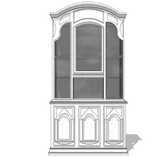 简欧实木装饰柜su模型