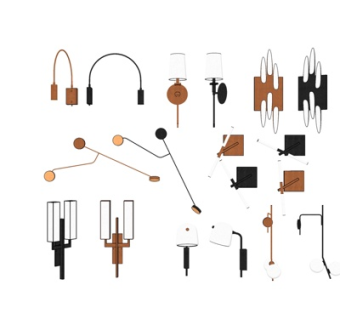 现代金属壁灯su模型