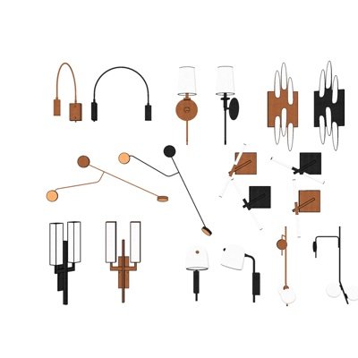 现代金属壁灯su模型