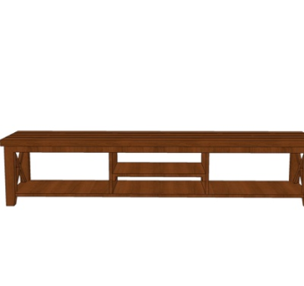 现代实木电视柜su模型