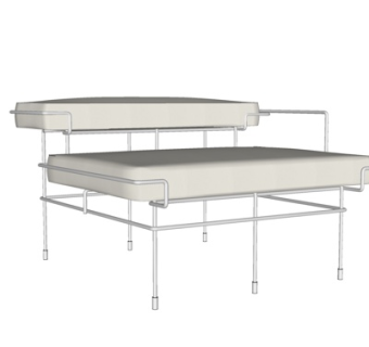 现代布艺休闲椅su模型