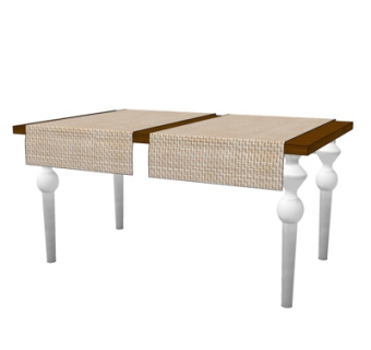 美式实木餐桌su模型