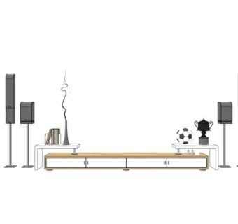 现代实木电视柜su模型