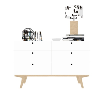 北欧实木边柜su模型