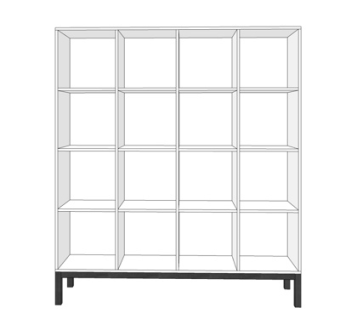 现代实木装饰架su模型