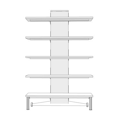 现代实木展示架货架su模型