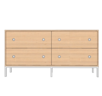 现代实木边柜su模型