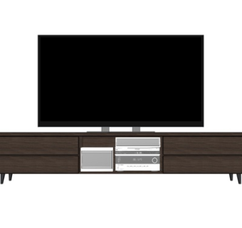 北欧实木电视柜su模型