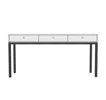 现代实木书桌su模型