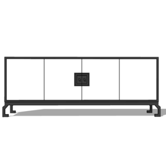 新中式实木边柜su模型