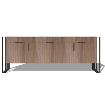 现代实木边柜su模型