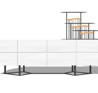 现代实木电视柜su模型