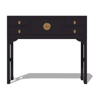 新中式实木端景柜su模型