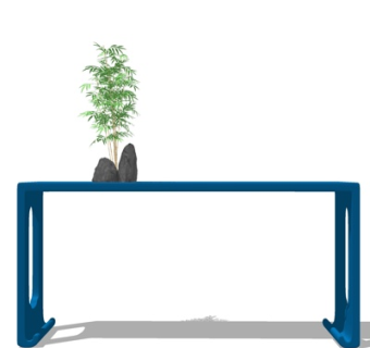 现代金属端景台su模型