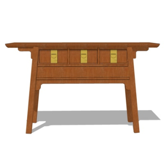 现代实木端景台su模型