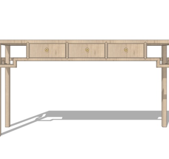 现代实木端景台su模型