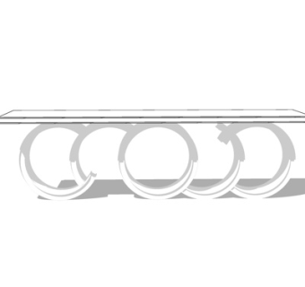 现代端景台su模型