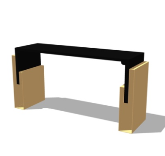 现代实木端景台su模型