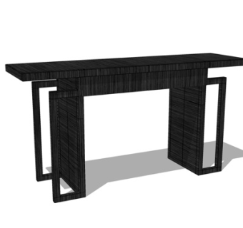 新中式实木端景台su模型