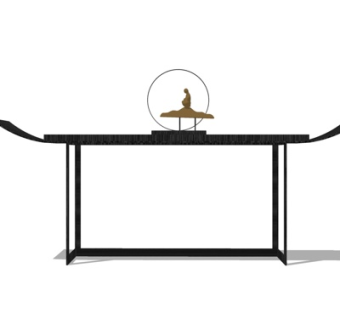 新中式实木端景台su模型