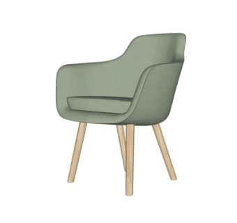 北欧布艺单椅su模型