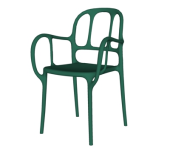 现代塑料单椅su模型
