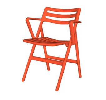 现代塑料单椅su模型