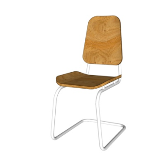 现代实木单椅su模型