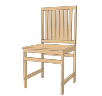 现代实木单椅su模型