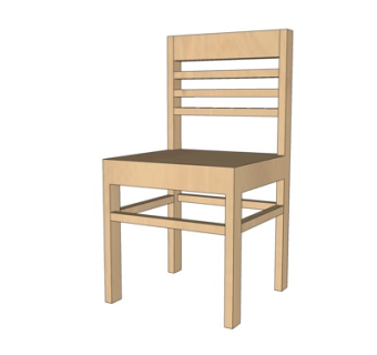 现代实木单椅su模型