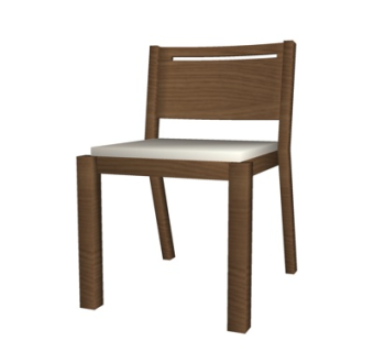 现代实木单椅su模型