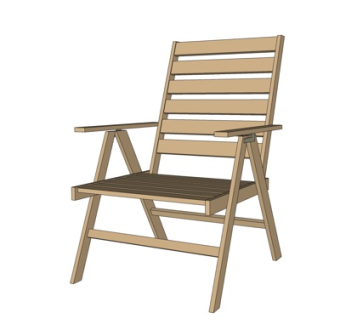 现代实木休闲椅su模型