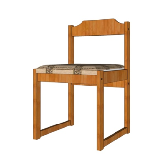 现代实木单椅su模型