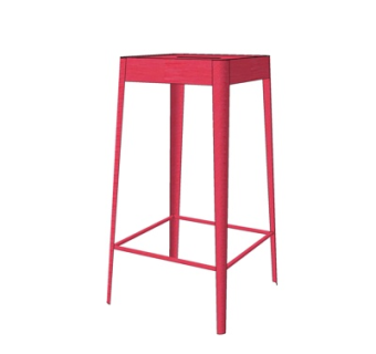 现代金属吧台椅su模型