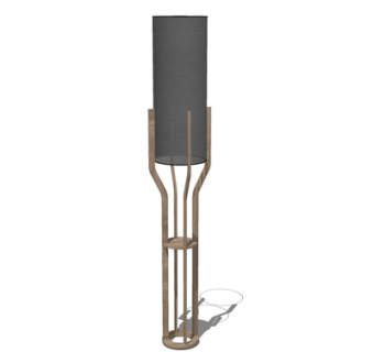 现代实木落地灯su模型