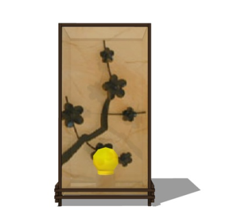 新中式落地灯su模型