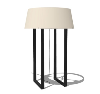 现代实木落地灯su模型