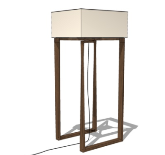 现代实木落地灯su模型