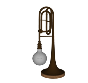 工业风金属台灯su模型